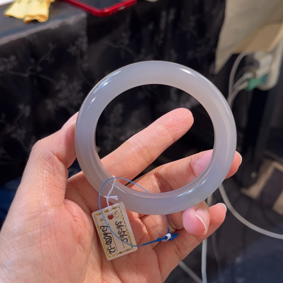 和田玉未镶嵌手镯  「冰仙 紫」