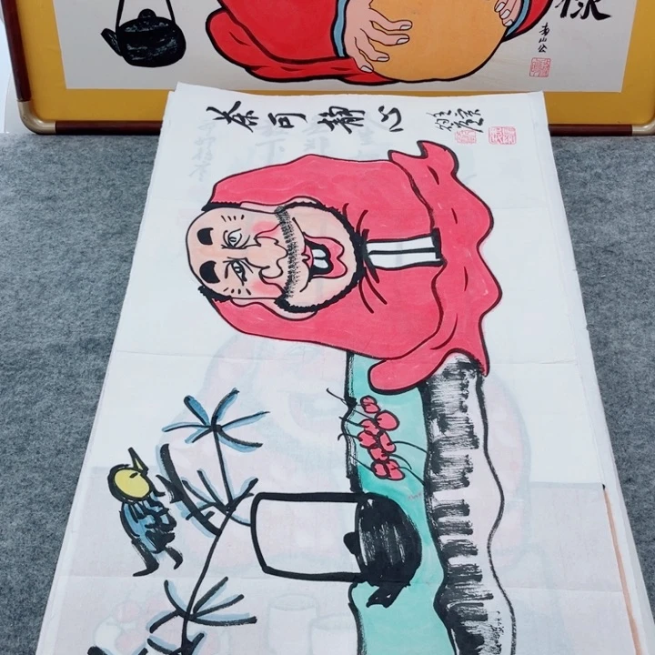 国画手绘禅意画一物一拍