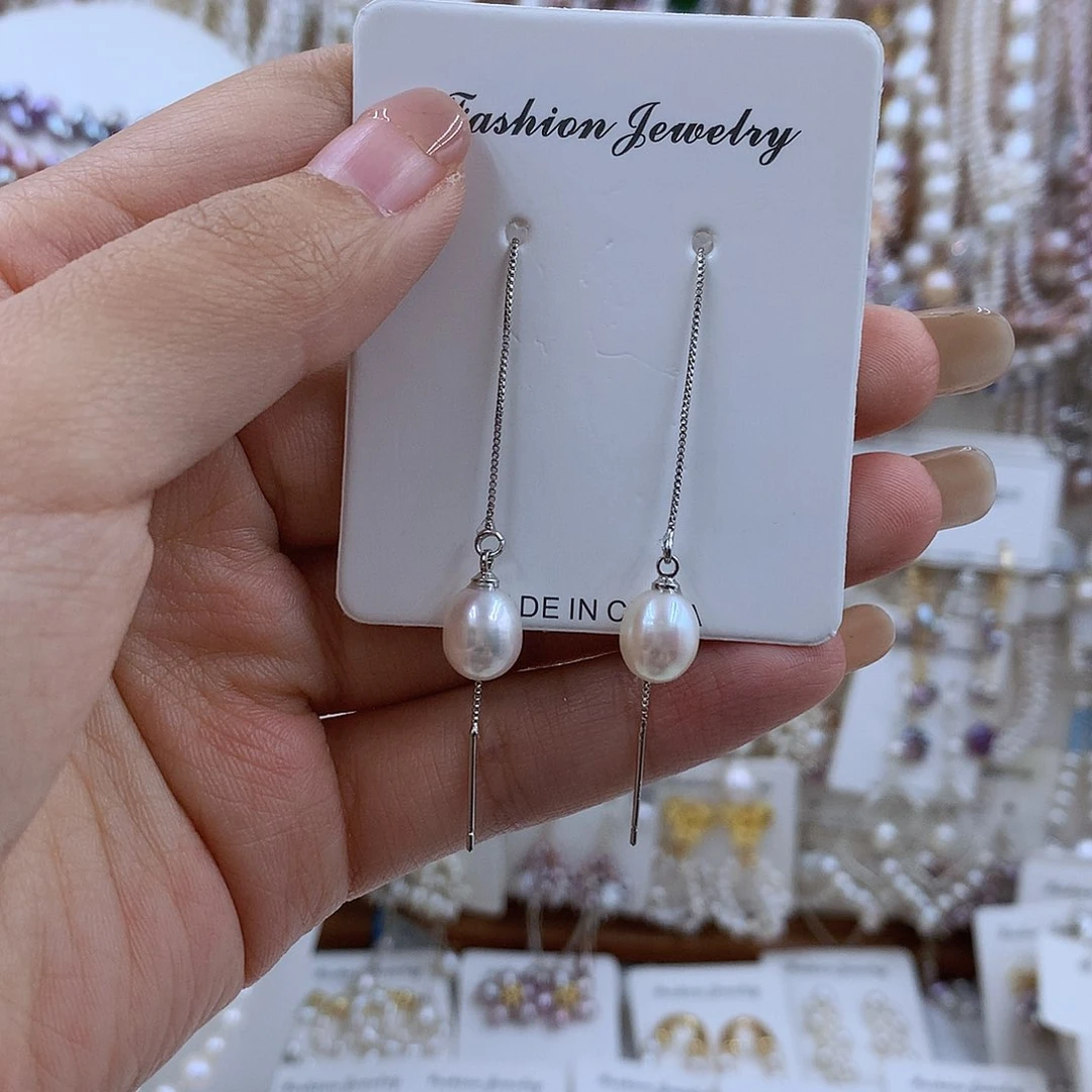 项链银S925镶嵌淡水珍珠