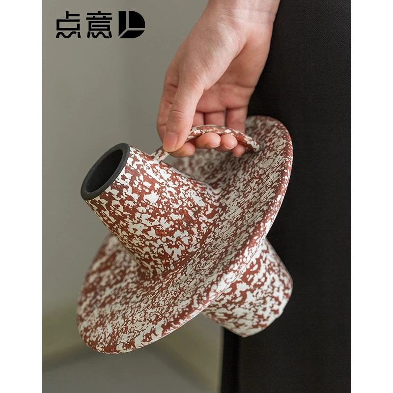 花瓶摆件客厅插花轻奢高级感陶瓷侘寂风古风陶罐装饰景德镇中式