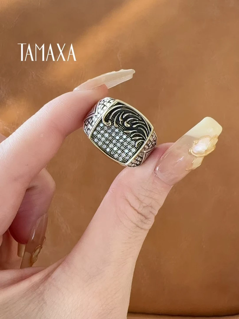 925银银制品 Tamaxa纯银男士戒指