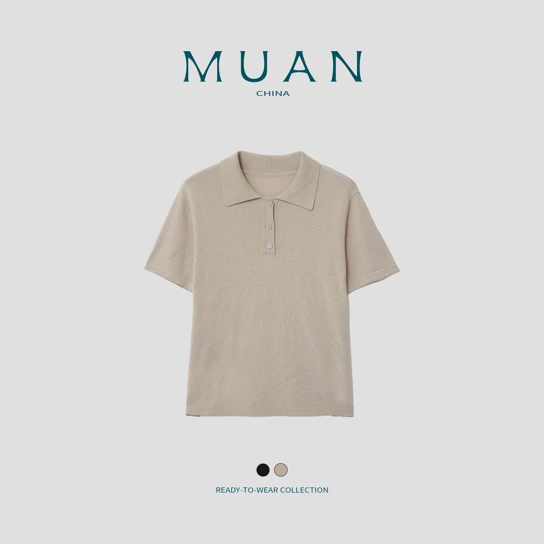 木岸MUAN：《格林T》定制宽松简约百搭老钱风高级短袖上衣女DG3-140