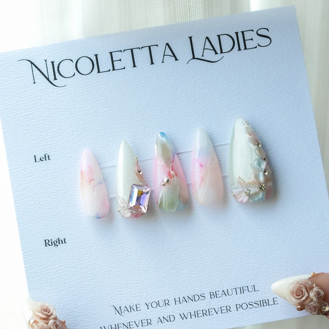 Nicoletta Ladies【蜜语江南】2025春季水彩晕染华子钻手工穿戴甲