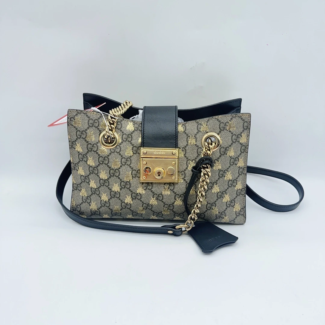 95新 GUCCI/古驰 老花小蜜蜂手提包 1518 7113