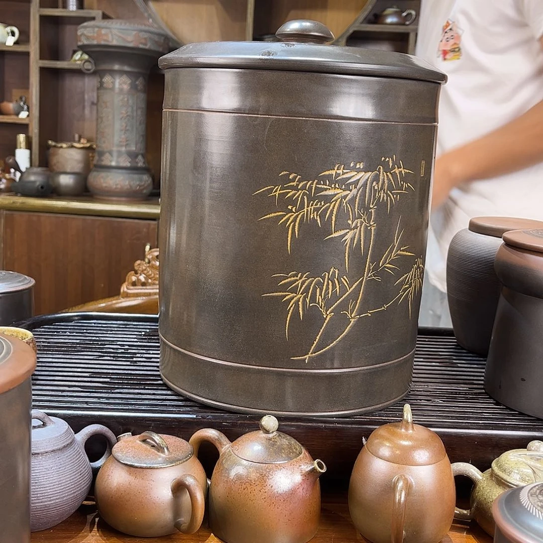 钦州原矿泥料坭兴陶 五斤刻竹