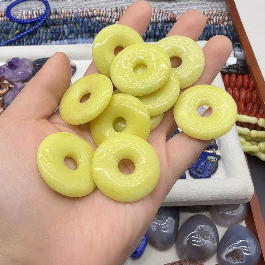 珠宝半成品未镶嵌水晶30m柠檬裕扣子一颗