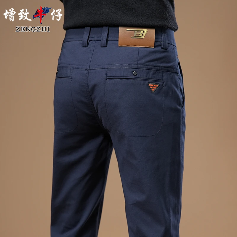 春季男士高端定制系列走秀款修身直筒经典潮流百搭休闲裤Z321