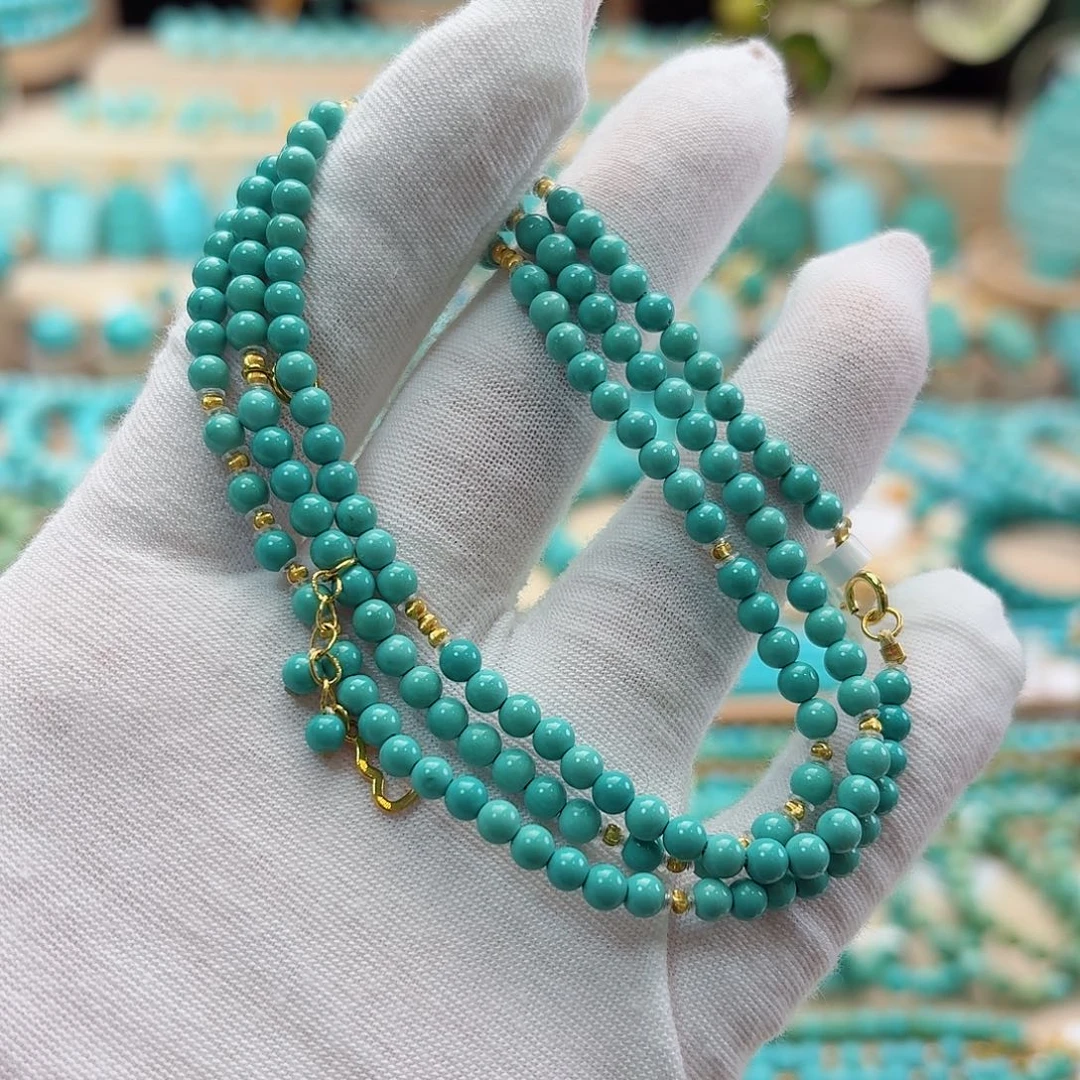 绿松石18K金镶嵌珠宝奇石