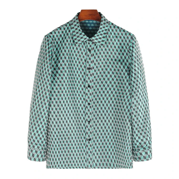 88797 男士双面穿衬衣 桑蚕丝宋锦香云纱中式时尚时尚上衣