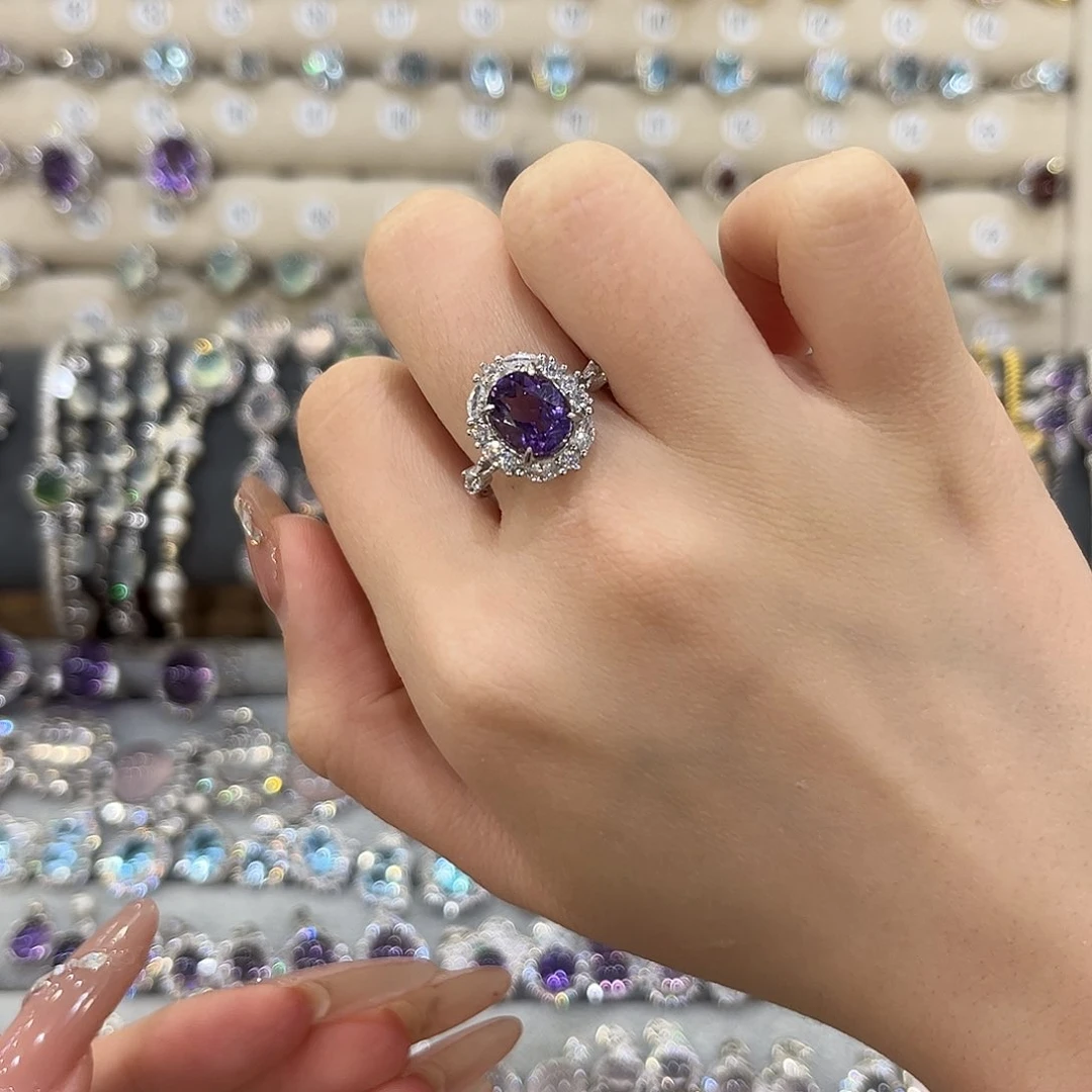 女款银S925镶嵌紫晶.****y戒指