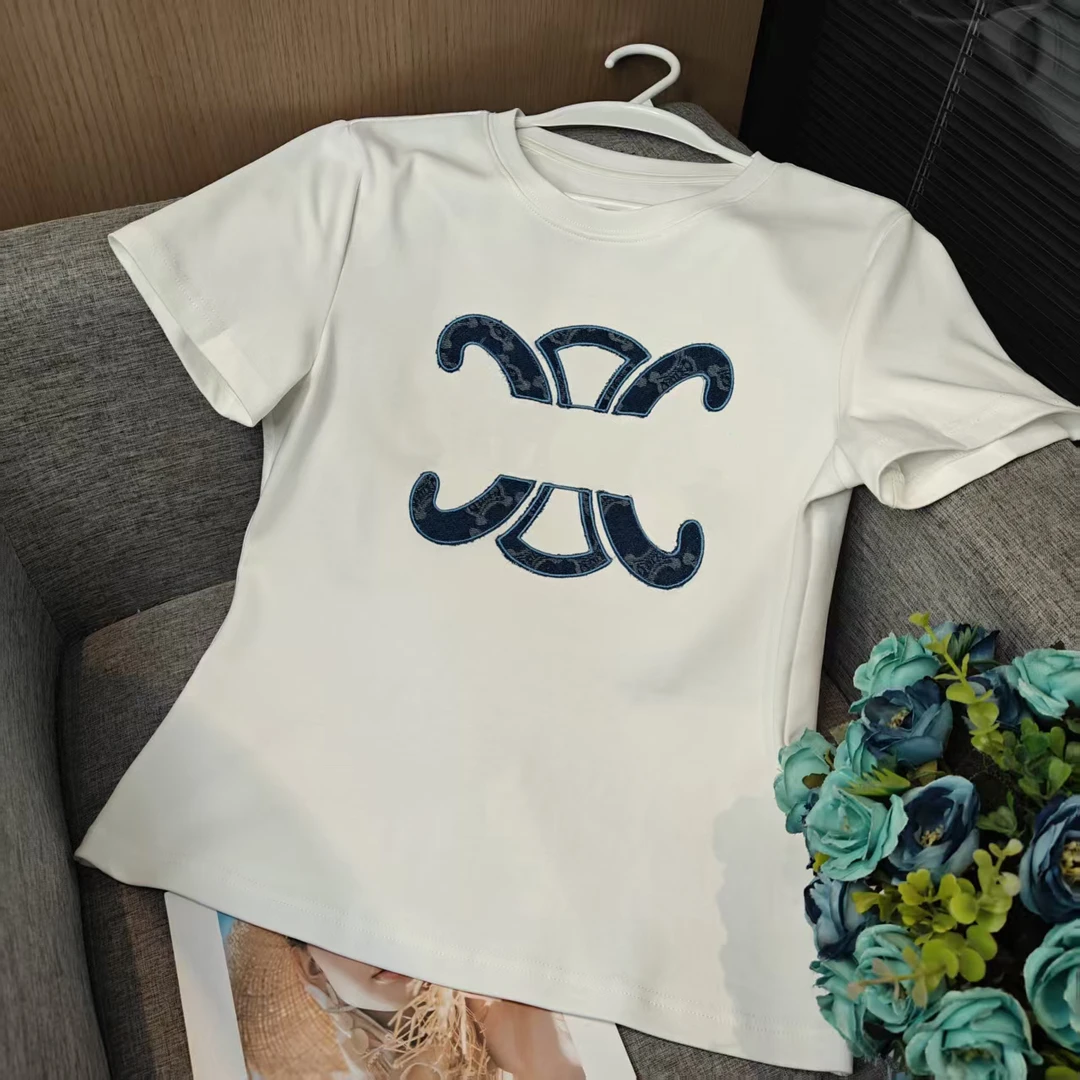 新款百搭轻奢短袖上衣女X7655