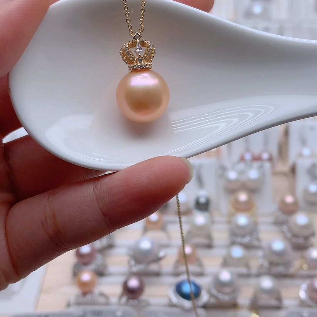 吊坠(赠链)银S925镶嵌淡水珍珠13.4mm