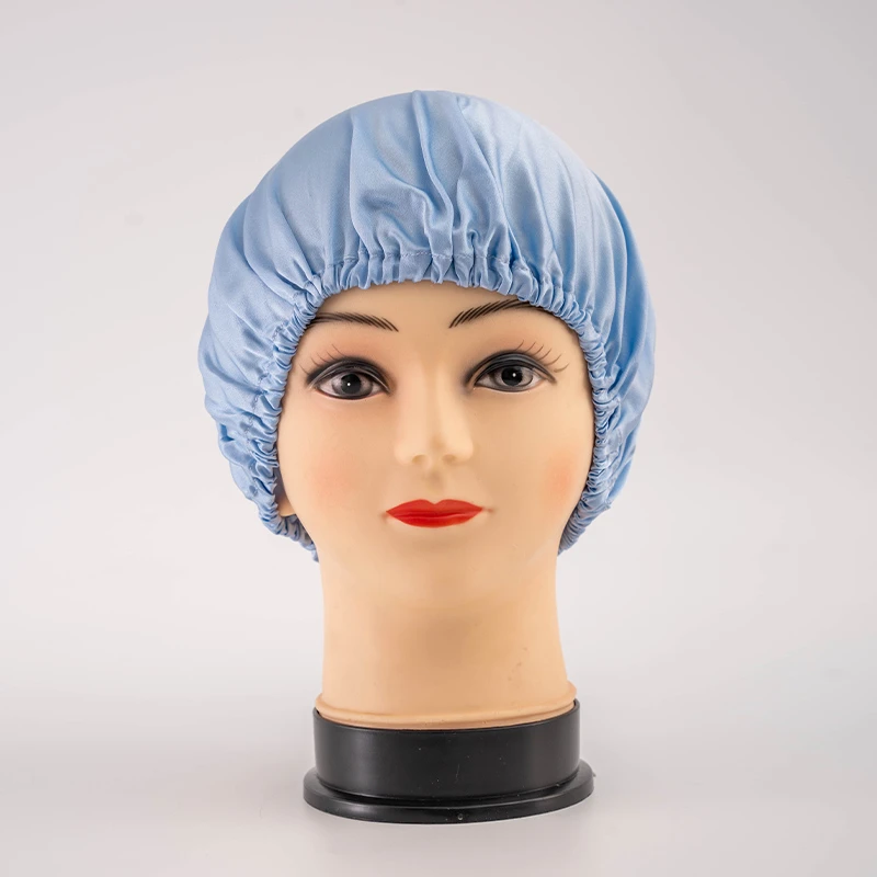 真丝桑蚕丝睡帽女家用居家短发护发月子帽透气舒适71001微瑕疵