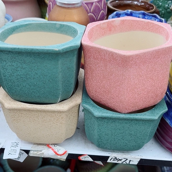 多肉绿植陶瓷花盆9.9包邮，有孔