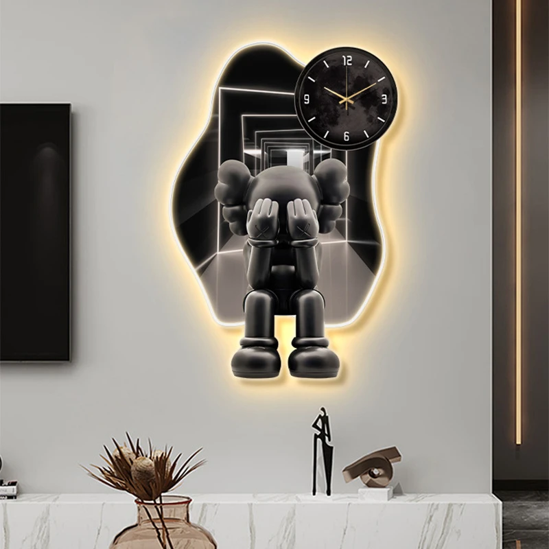 创意钟表挂钟客厅现代简约大气表挂墙2025新款轻奢高档时钟壁灯