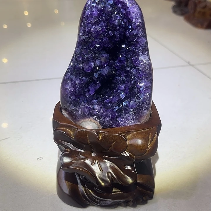 天然水晶未镶嵌紫晶天然水晶家居摆件