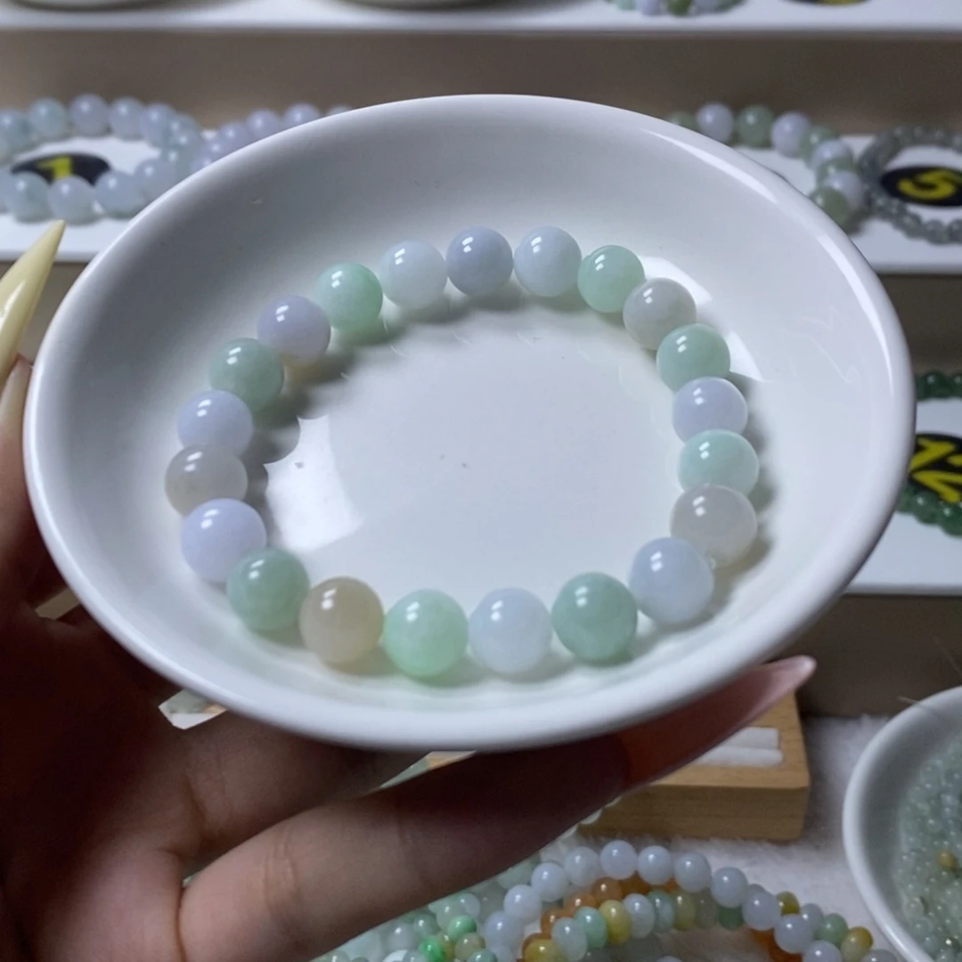 翡翠未镶嵌手链马卡龙卡9