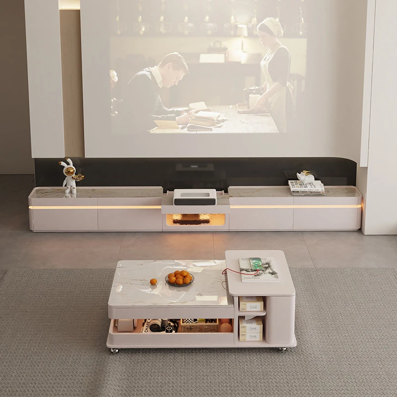 德国WTL复古投影仪激光电视柜和茶几客厅新款高级感落地组合电视