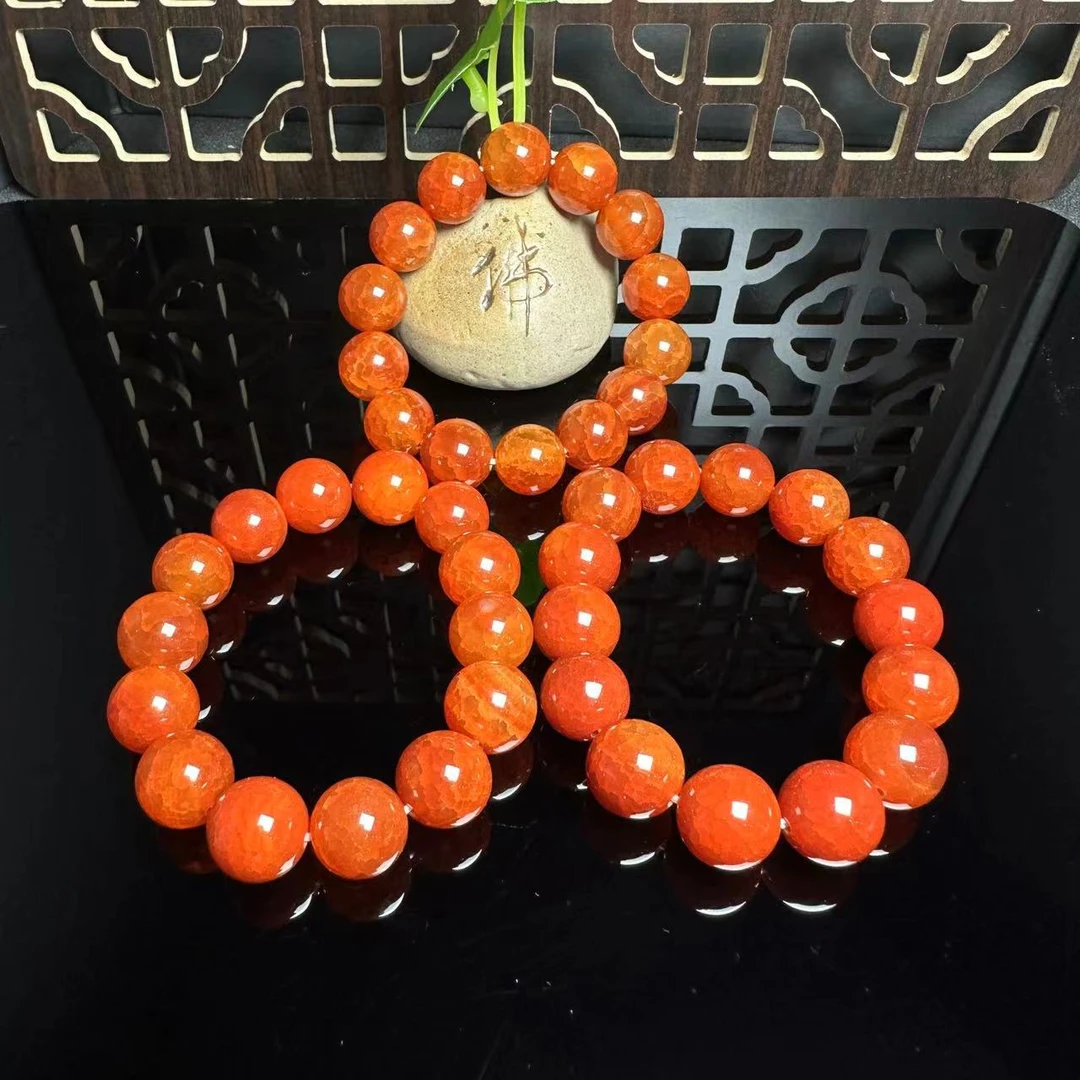 S1259（玉甲珠宝）桖龙天晶红玛瑙手串-卡14左右-多样性发一件