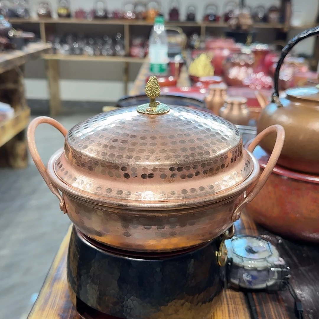 紫铜手工制作双耳锅一个18口径