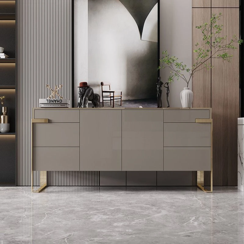 后现代轻奢风实木入户玄关柜烤漆极简意式高端港式客厅斗柜餐边柜