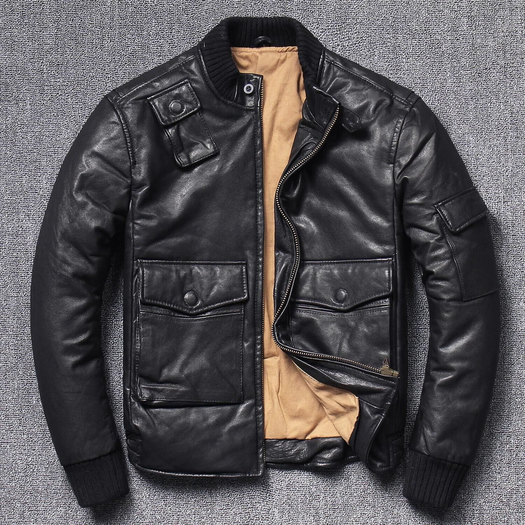 立领皮衣欧若动感风标准百搭螺纹立领加棉潮流短款