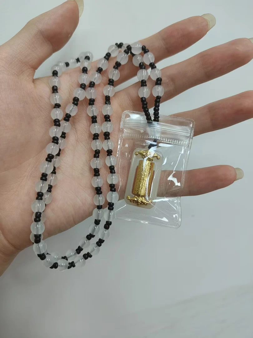 和田玉金镶玉转金筒