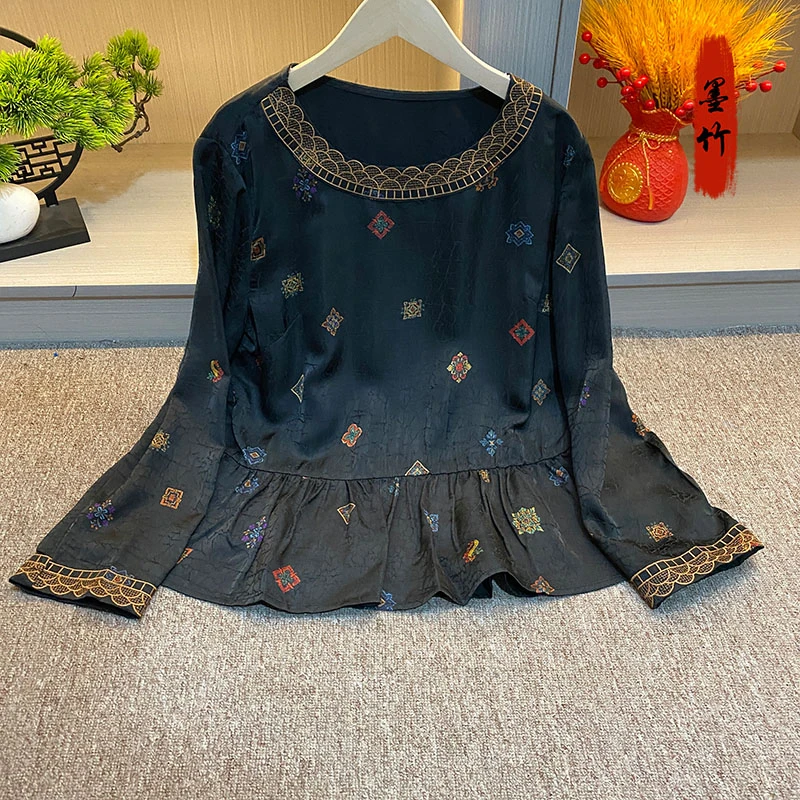 【70522】新中式女装中国风高级感气质女士上衣时尚提花百搭