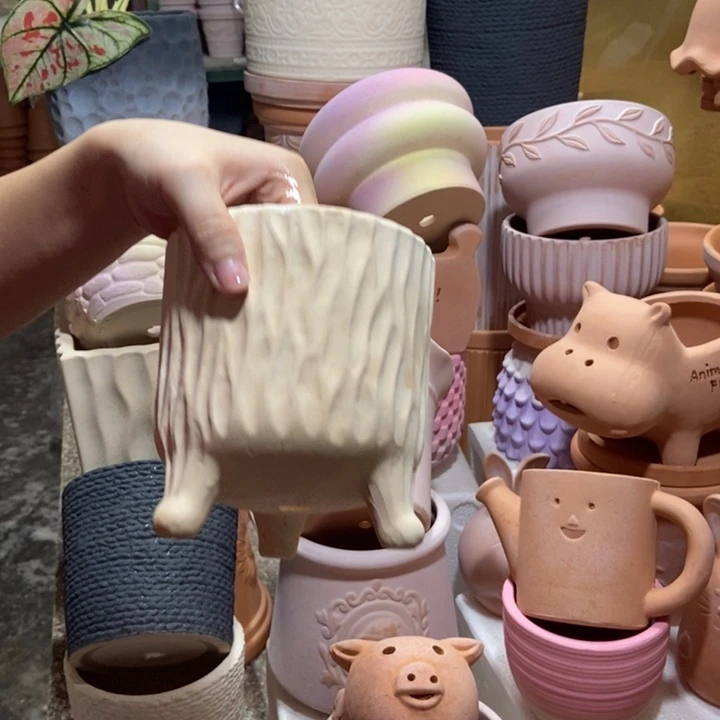 13×14三脚树纹 粗陶1个