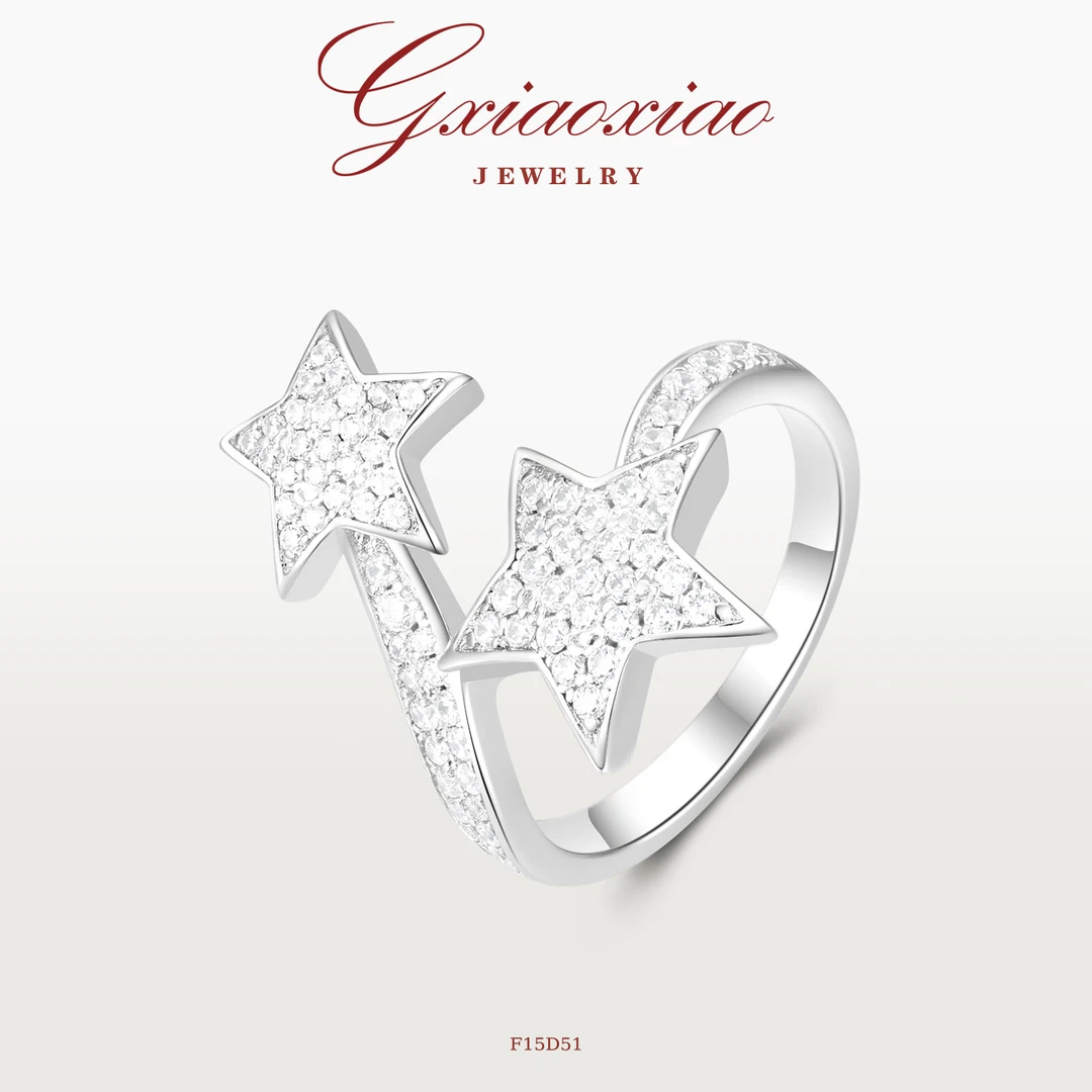G XIAOXIAO 镀K金 轻奢气质时尚百搭高级感星星戒指 F15D51
