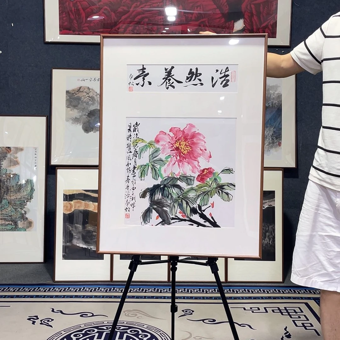 国画手绘画作品带框