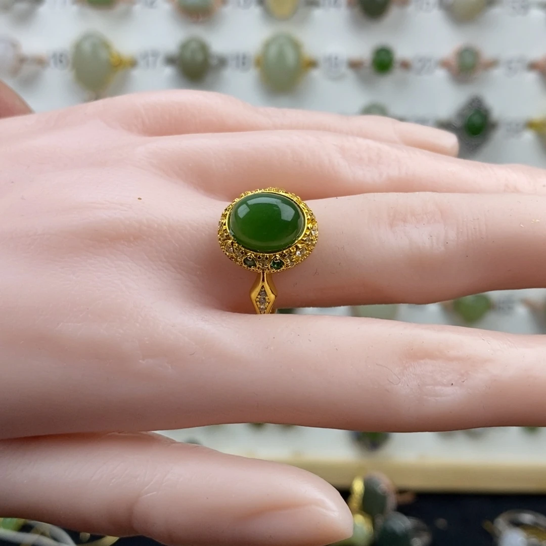 和田玉（碧玉）未镶嵌戒指