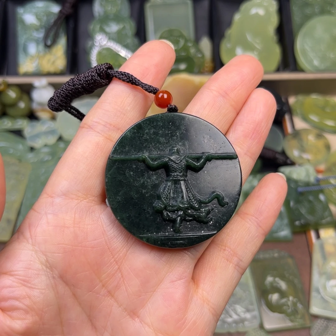 蛇纹石玉未镶嵌吊坠(赠链)