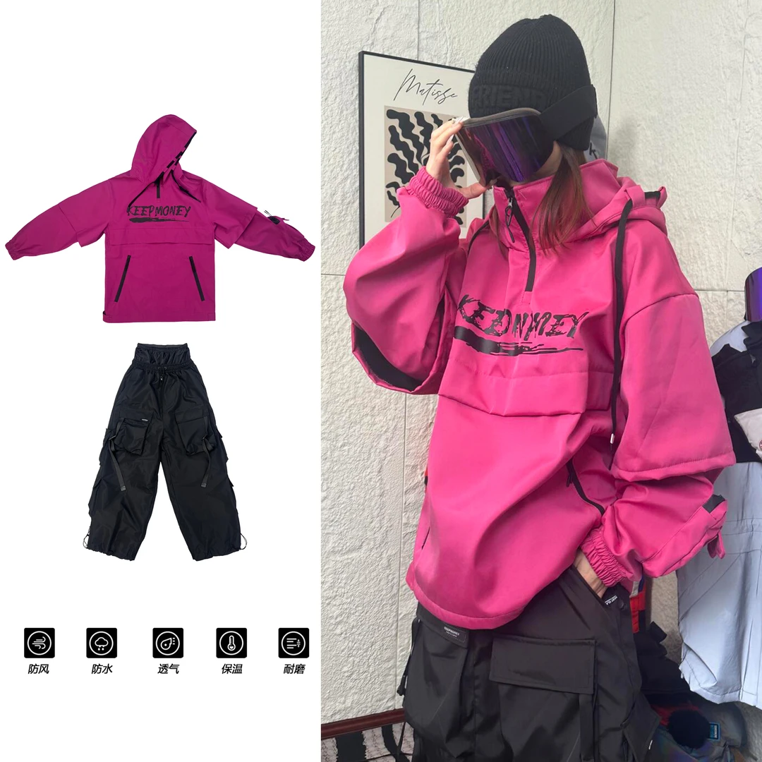 2025滑雪套装全新美式升级滑雪服套装男女单板防水保暖户外滑雪裤