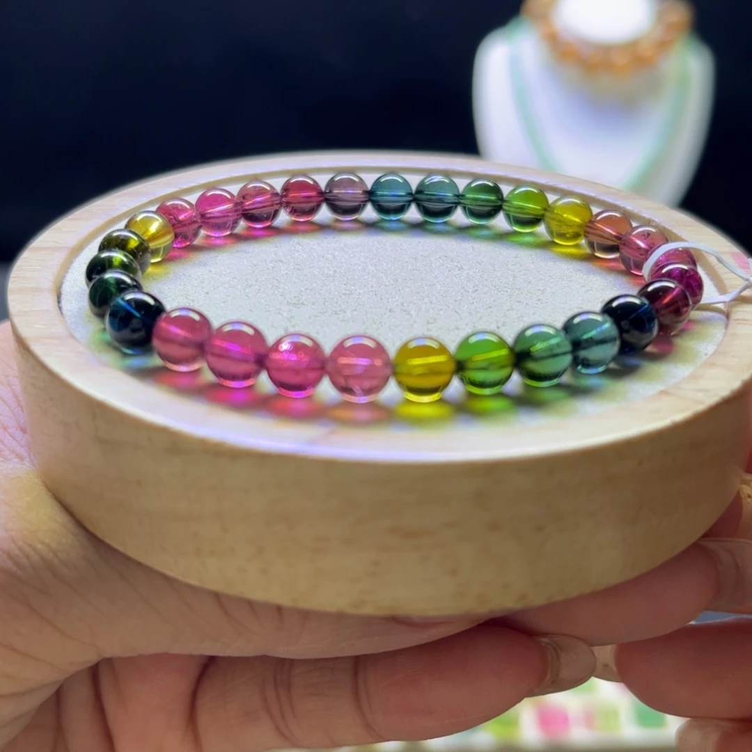 手链未镶嵌碧玺老矿6.3mm