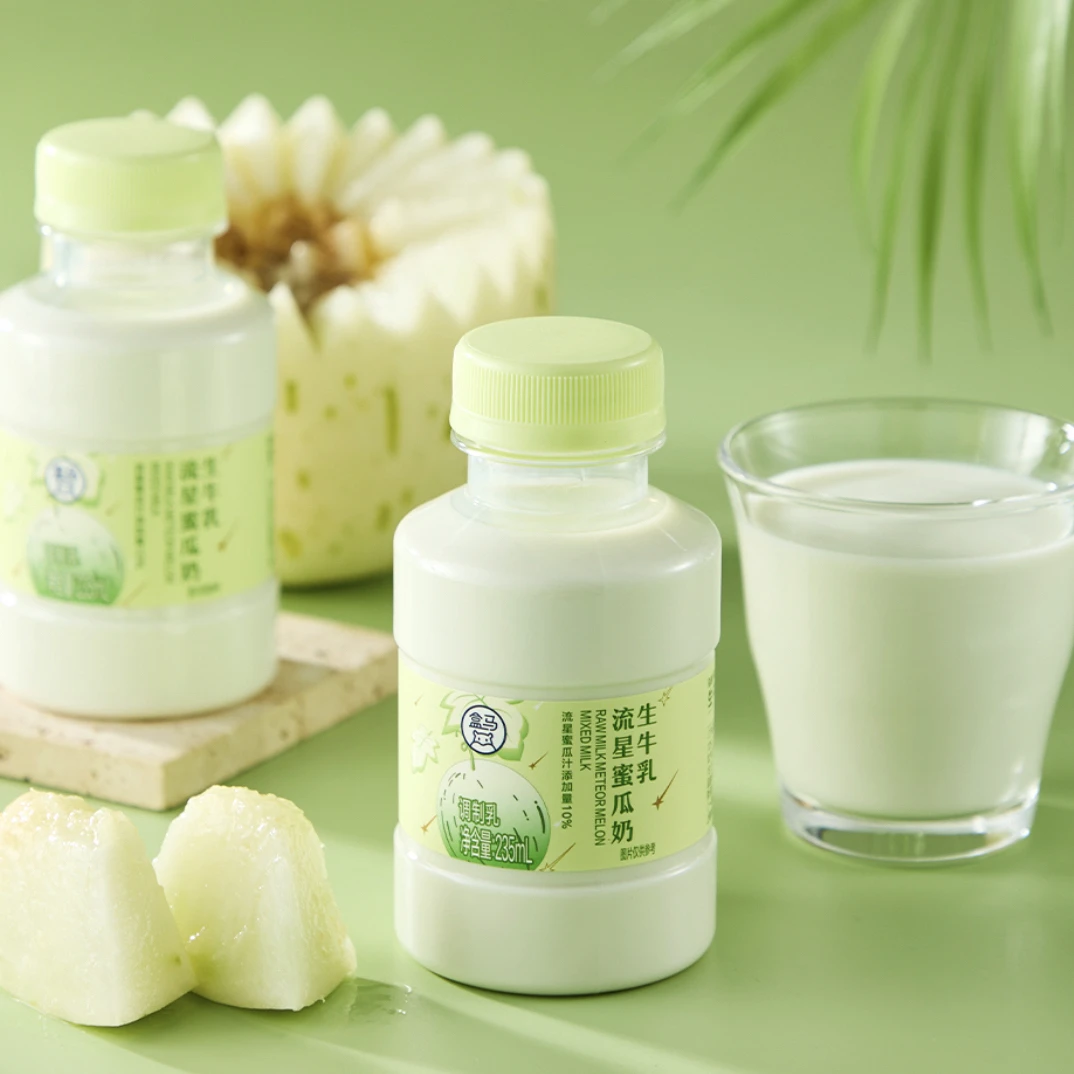 盒马生牛乳流星蜜瓜奶235ml*4满满蜜瓜味山东聊城流星蜜瓜