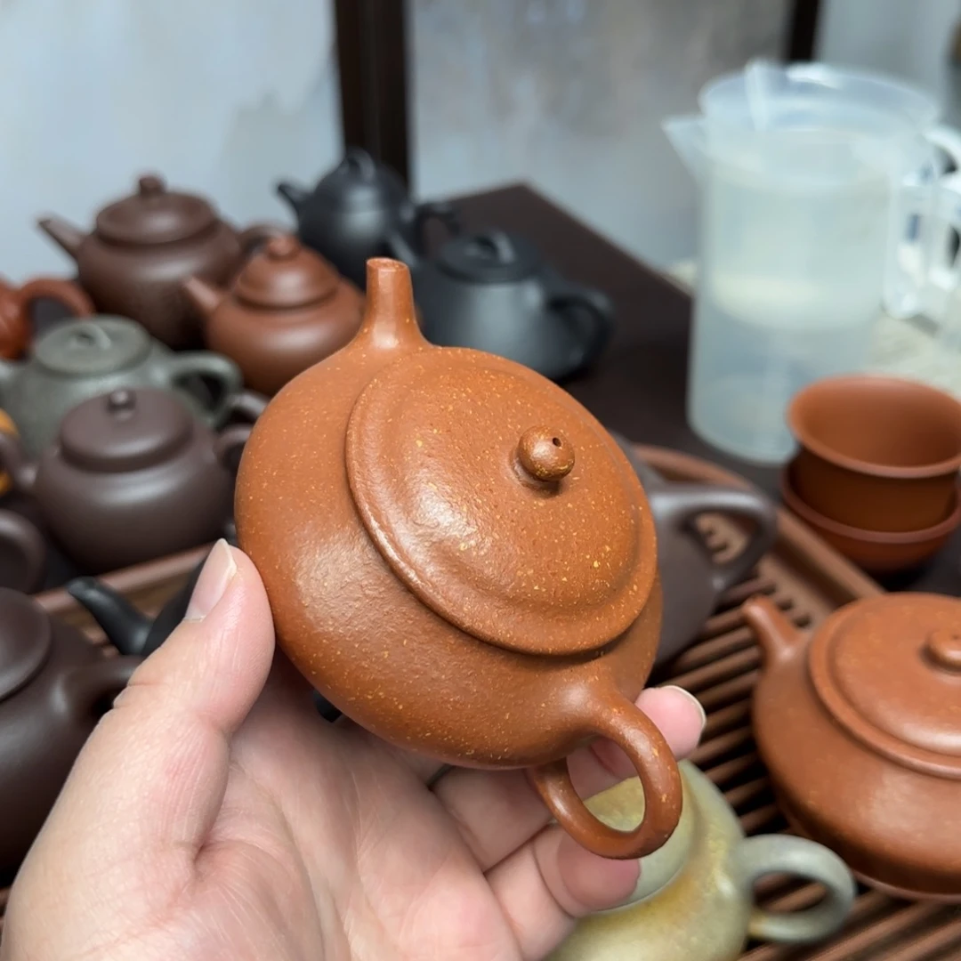 壶***侃茶壶紫砂粗砂红降坡小宣炉