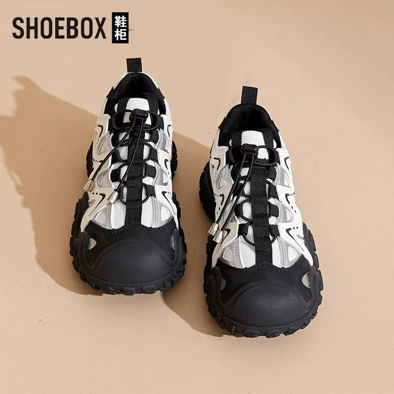 SHOEBOX鞋柜百搭丑萌老爹鞋女2025夏新款运动徒步登山鞋溯溪鞋