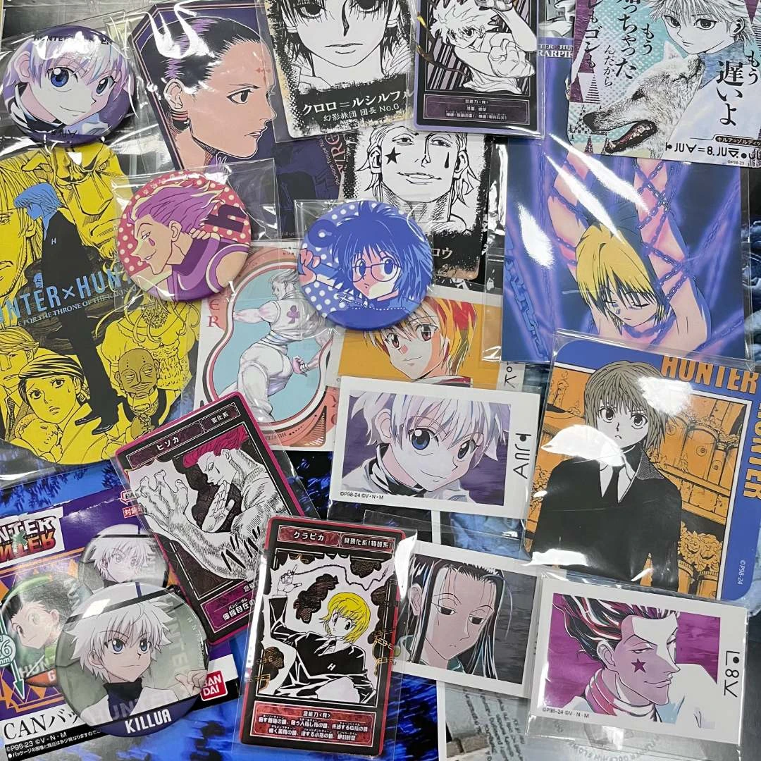 全职猎人金属吧唧精美色纸小卡