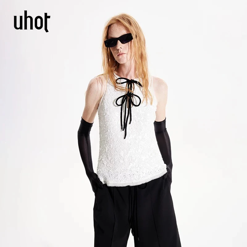 uhot/诱货白色背心上衣