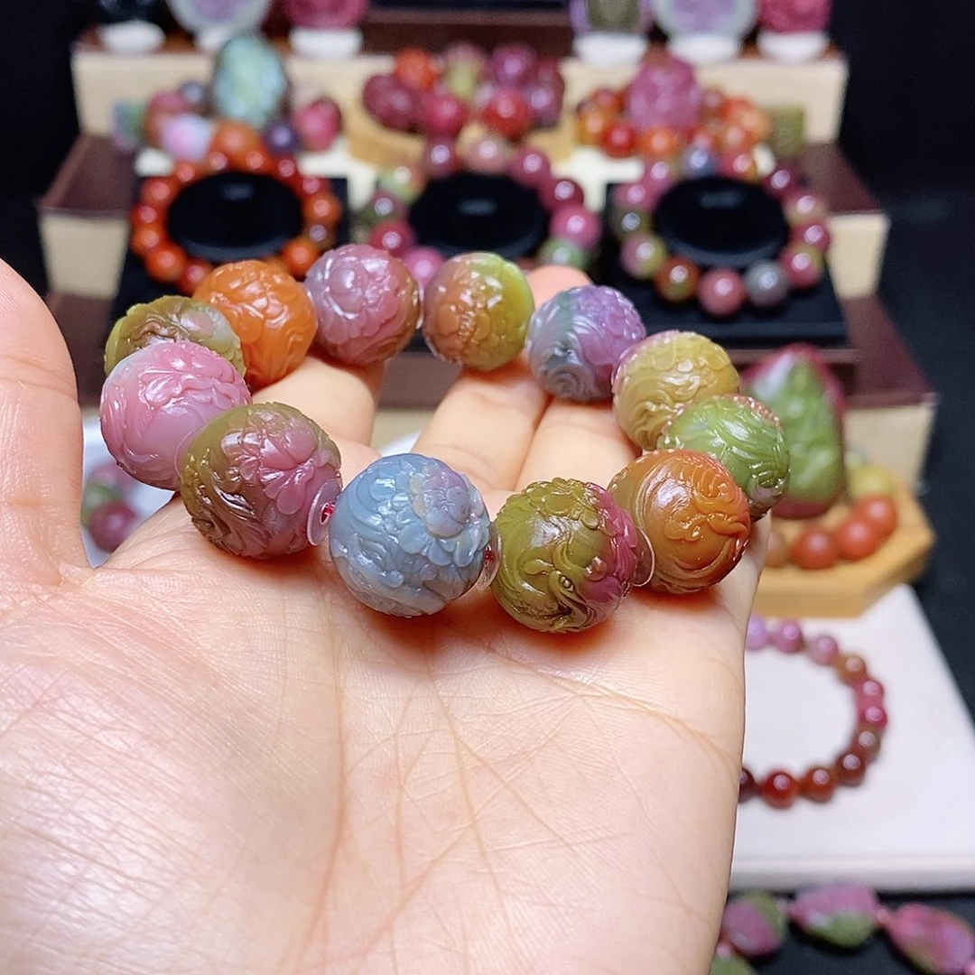 远***景玛瑙/玉髓未镶嵌盐源玛瑙大师工凤穿牡丹