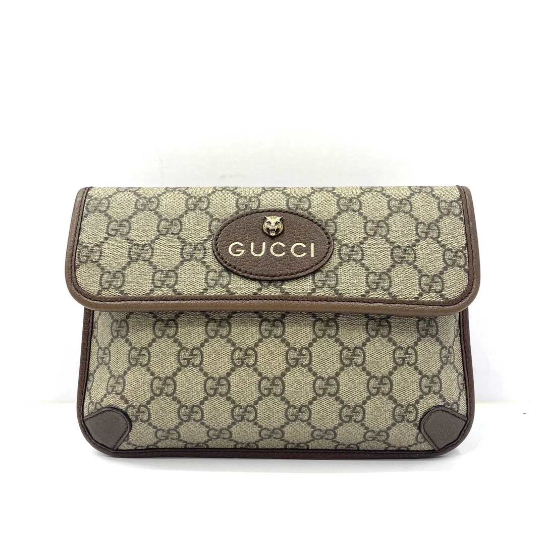 95新 GUCCI/古驰 98新 经典虎头腰包胸包