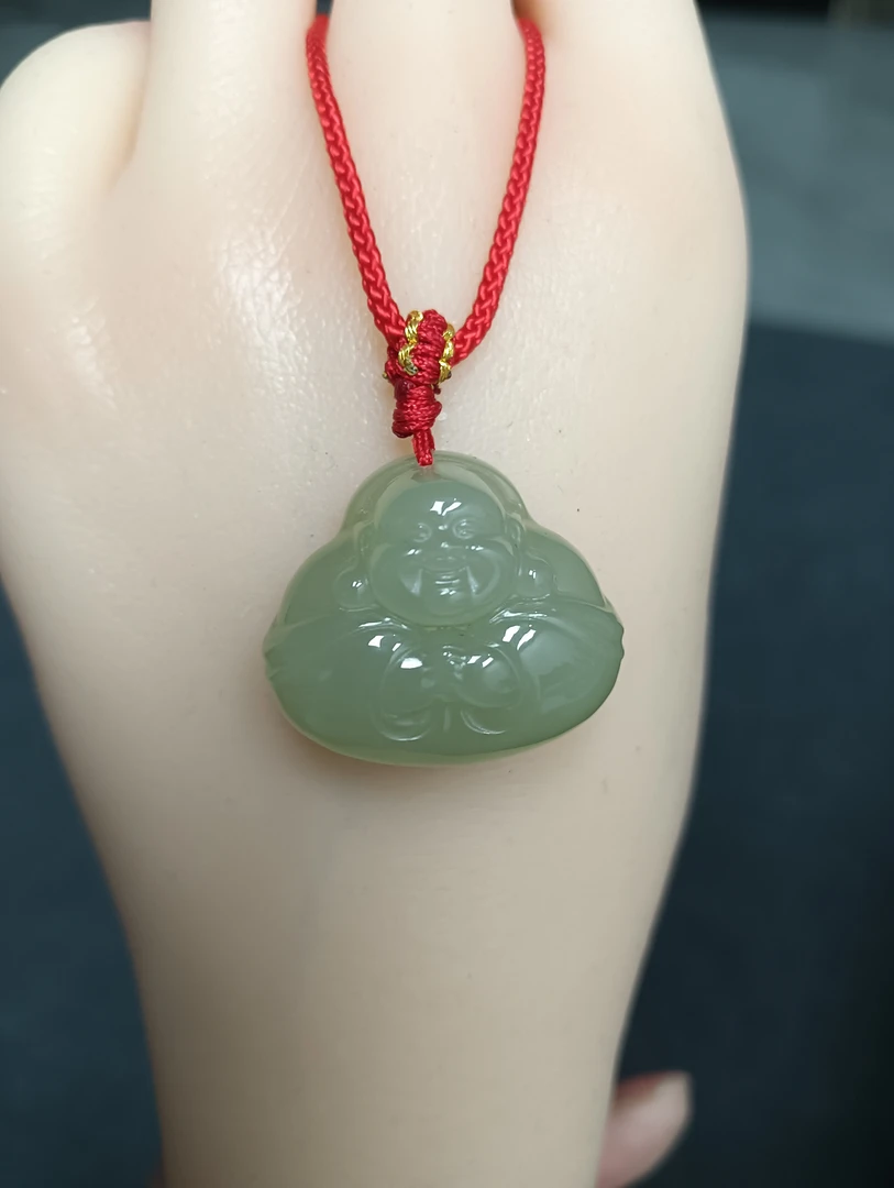 天然河田玉抱抱佛挂件多样性发货拍一发一