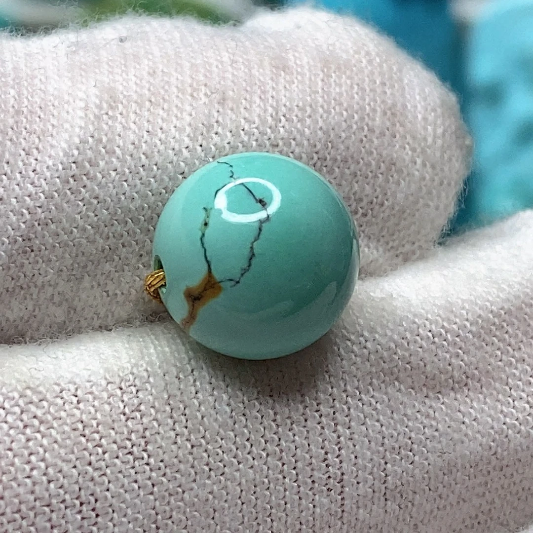 绿松石未镶嵌天然原矿 地大质检10.9mm