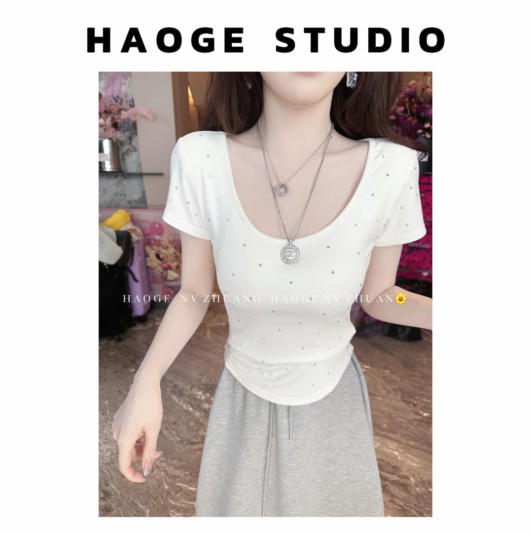 浩哥严选●T恤预C5TZ1603A显瘦时尚短款小众百搭简版设计感辣妹款