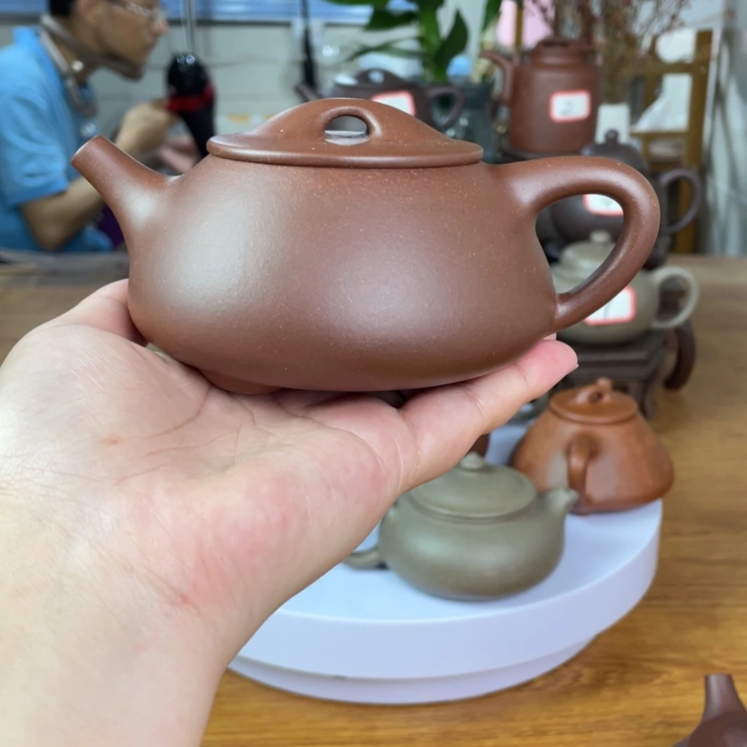 【闪购商品】茶壶紫砂Z****8底槽青石瓢壶～容量：260
