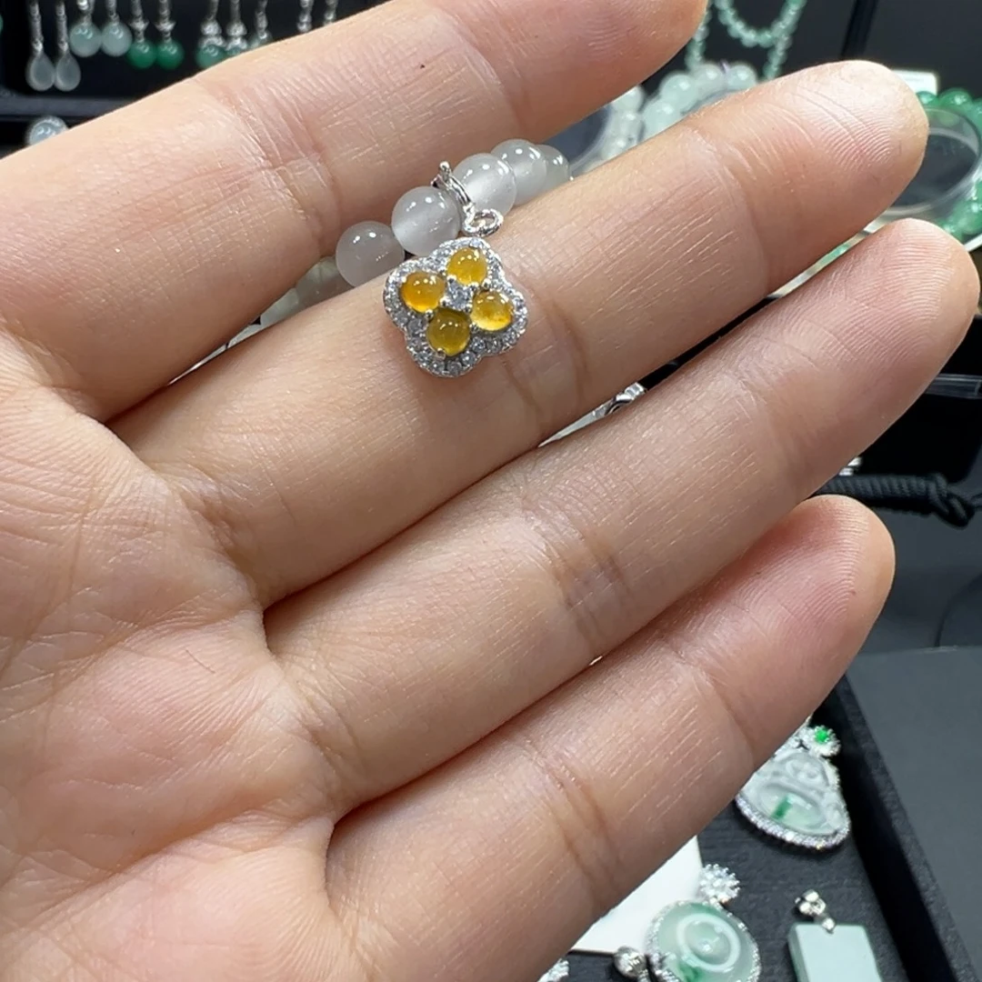 翡翠银S925镶嵌颈饰