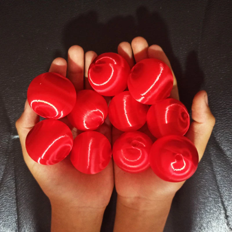 2-3厘米红色丝光球散珠宫灯有孔大号灯笼亮闪闪丝波球流苏珠子