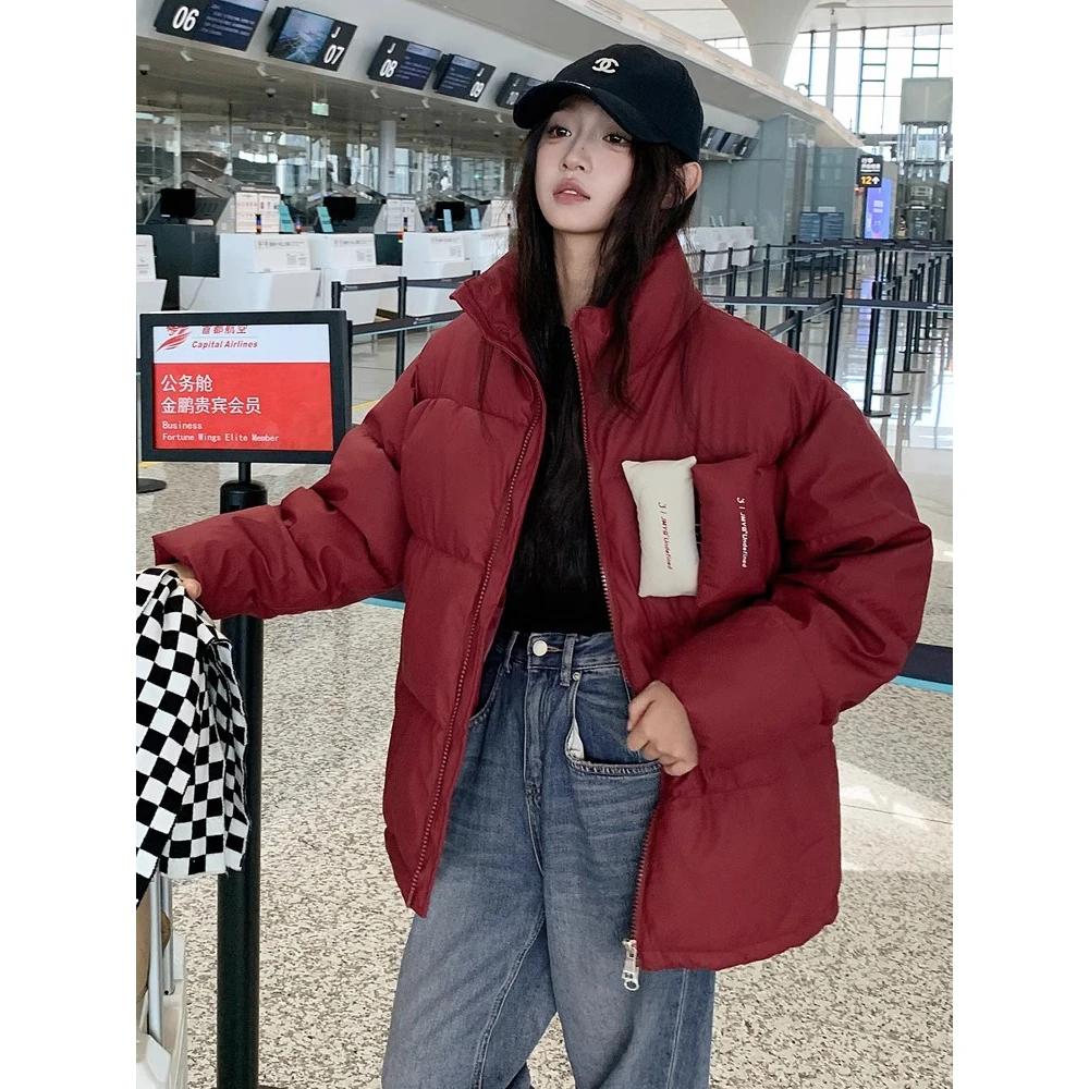 服男款冬季加厚高级感休闲棉衣外套欧美高街立领保暖面包服