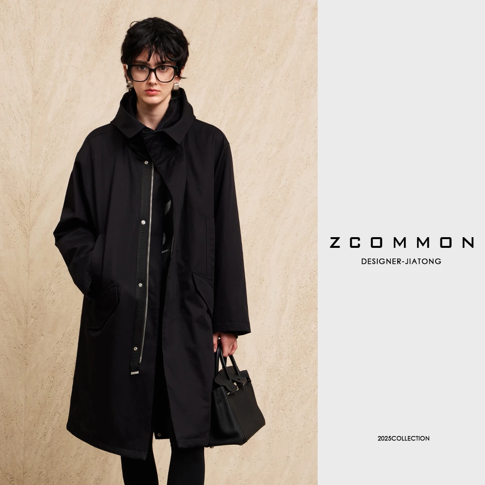 Z common【黑标系列】机能风长款休闲鹅绒连帽宽松外套 2506177